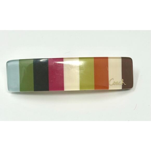 Coach Rainbow Stripe Hair Barrette Clip – Vintage Rare Collectible discontinued - Picture 1 of 3